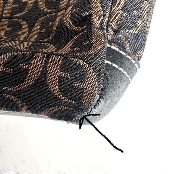 FOSSIL MONOGRAM CANVAS LEATHER CROSSBODY/SHOULDER TRAVEL BAG W/MATCHING WALLET - Picture 16 of 16